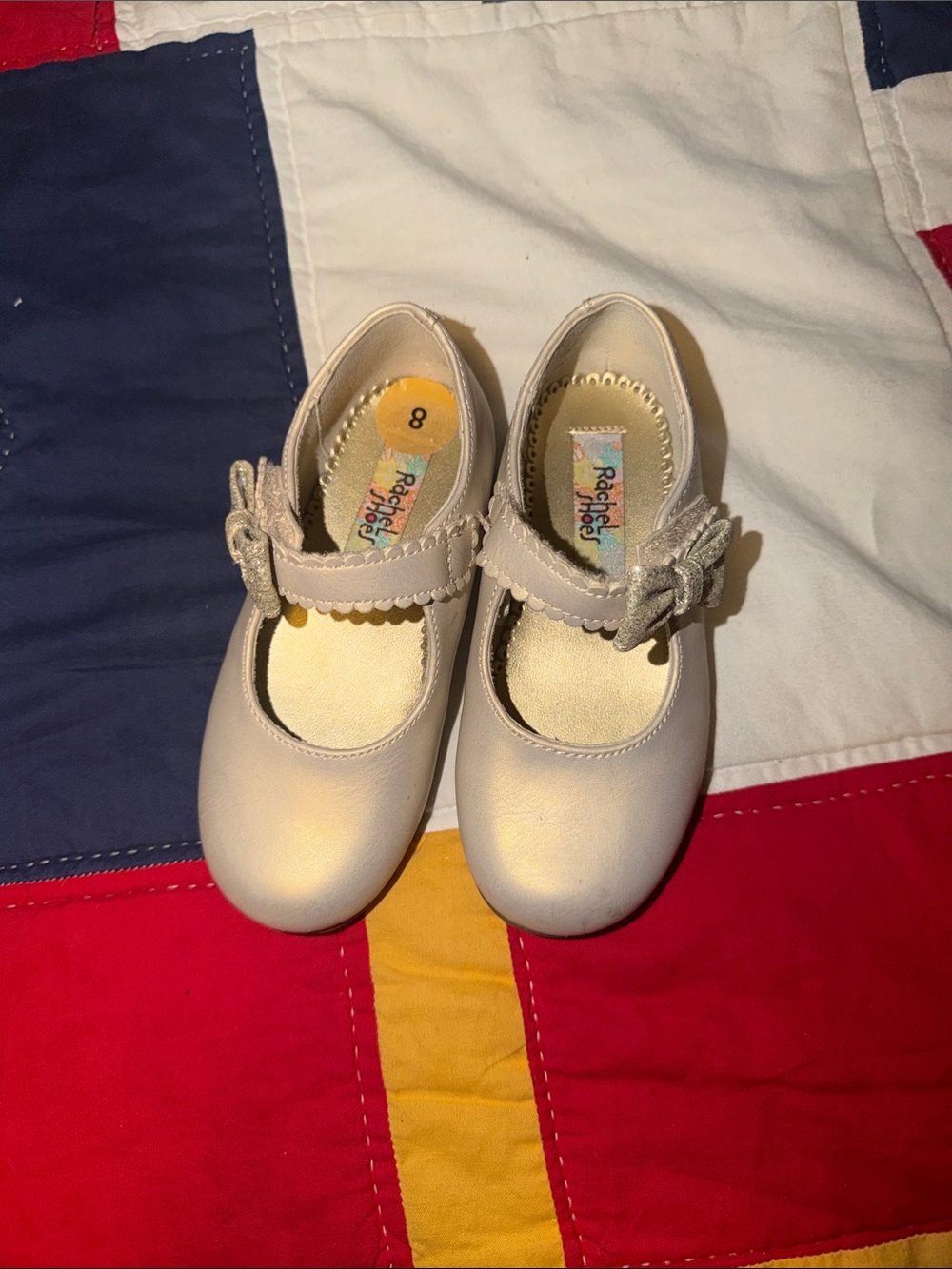 Kids Mary Jane Dress Shoes in Cream - Size 8